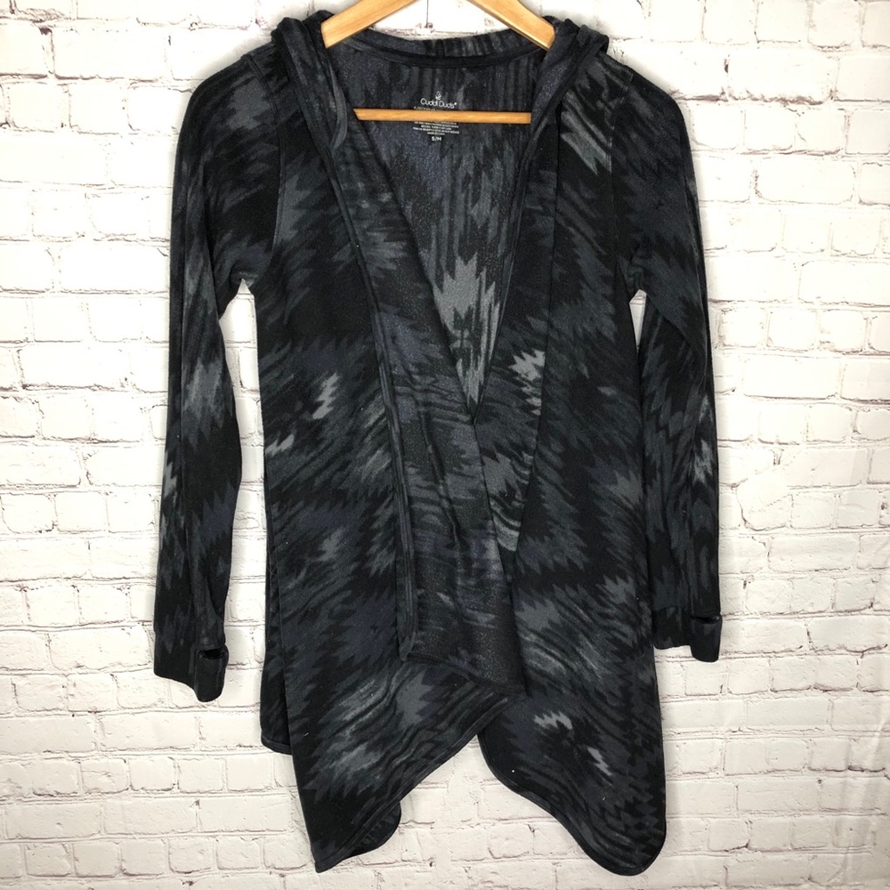 Cuddl Duds Boho Aztec Print Soft Open Hoodie